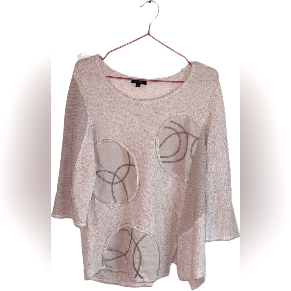 Vintage Horsan Linen Blend Blush Knit Top